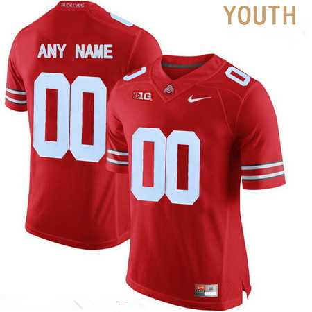 Youth Ohio State Buckeyes Customized College Football Nike Red Limited Jersey->customized ncaa jersey->Custom Jersey
